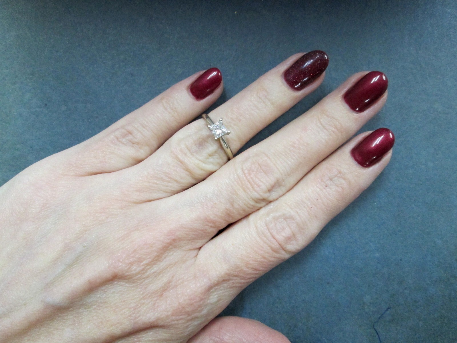 Classic Solid 14K White Gold Solitaire Princess D… - image 8