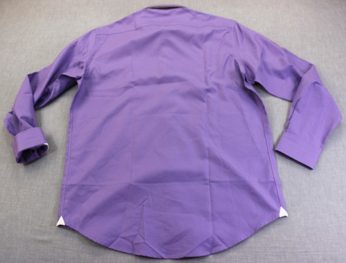ROBERT GRAHAM Clark Mens Purple Satin Diamond Jacquard Dress Shirt NWT 16 41 - Picture 7 of 8