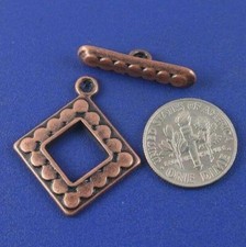 7sets antiqued copper square toggle clasp G1470