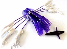Squidnation Flippy Floppy Thing Trolling Mauler Squids Chain w/ Bird PURPLE /WHT