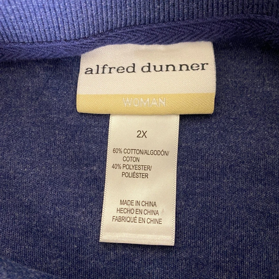 Alfred Dunner Sweatshirt Top Women's Plus 2X Blue Paisley Embellished Pullover - Image 4 of 4