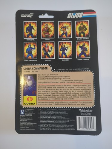 GI JOE Cobra Commander Enemy Leader 3.75" ReAction Figure Moc New Clean - Picture 2 of 2