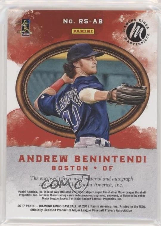 2017 Diamond Kings DK Rookie Signatures Holo Gold /49 Andrew Benintendi Auto RC - Image 2 of 2