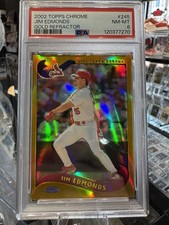 2002 Topps Chrome #245 Jim Edmonds Gold Refractor PSA NM-MT 8