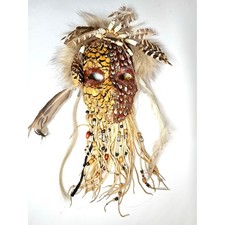 Vintage 1992 Judy Light Feather Adams Spirit Ceremonial Mask “Little Bear”