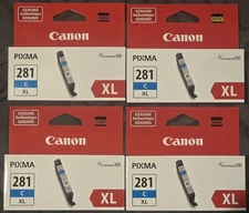 Qty 4 Canon CLI-281XL ChromaLife 100 Cyan High-Yield Ink Tank PIXMA 281 XL 