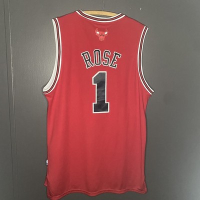 NBA ADIDAS BULLS DERRICK ROSE #1 SWINGMAN RED JERSEY 2009 / 2010