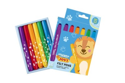 MY FIRST 6 Filzstifte, super waschbar für Kinder, breite Spitze, abgerundete ...