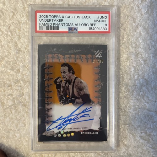 2025 Topps X Cactus Jack- Undertaker, Famed Phantoms Autograph Orange /25. PSA 8