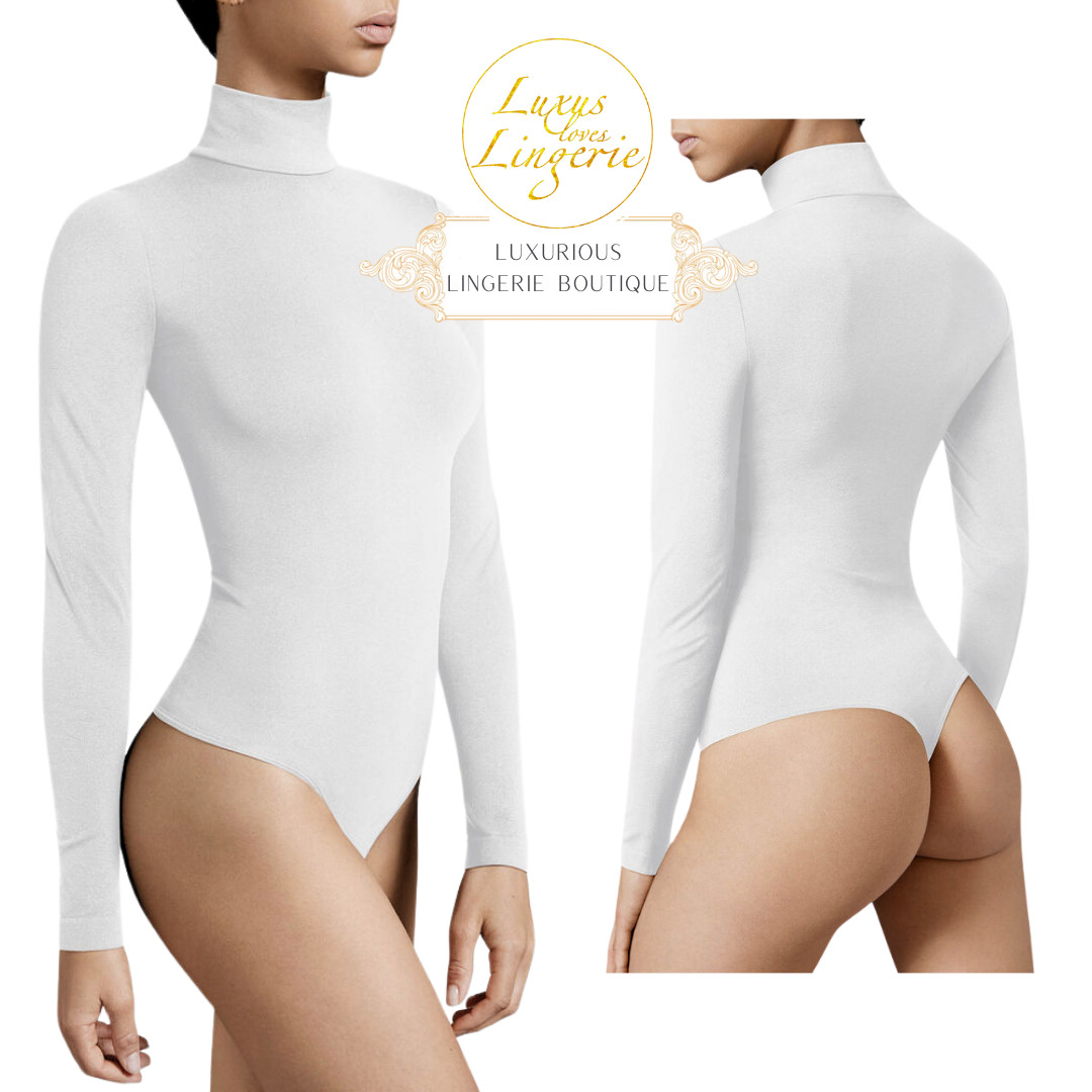 Long Sleeve Turtle String Body By Wolford White High Roll Neck M