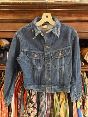 Vintage Lee Jacket Womens 18 Blue Denim Western Trucker Button Front USA 80s 90s