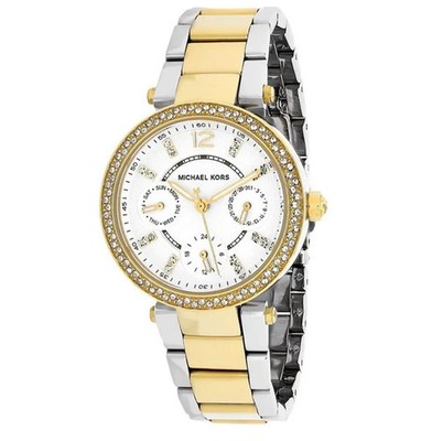 NEU MICHAEL KORS MK6055 ZWEIFARBIGE MINI PARKER UHR - 2 JAHRE GARANTIE