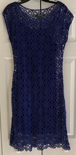Lauren By Ralph Lauren S Cap Sleeve Lace Over Dress Royal Blue