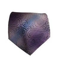 Van Heusen Men's Tie Purple Blue Swirl Pattern Stain Resistant Neckwear 60x3.5"