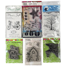 6 SET - Various Brands CLEAR/RUBBER/CLING STAMPS Different Sizes  Themes - NEW 