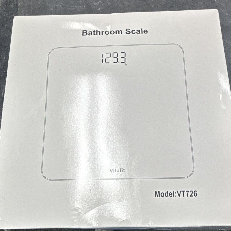 Vitafit VT726 Digital Glass Bathroom Scale, Modern Style, White