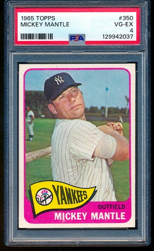 1965 Topps Mickey Mantle #350 PSA 4 ++ Centered, very high end