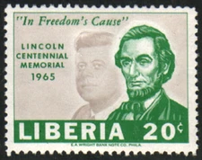32332 Liberia 1965 Africa Stamp Scott #516 Lincoln & Kennedy Mint Hinged