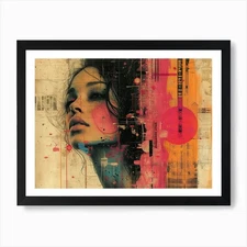 Analog Fusion: A Tapestry of Mixed  Framed Wall Art Poster Canvas Print Picture