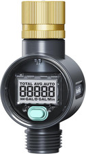 Water Flow Meter with Brass Inlet, Water Meter for RV Tank Filling, Garden Hose