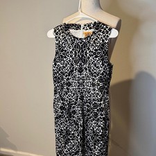Tory Burch Monochrome Floral Midi Dress