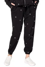 Peace Love World Embroidered Fleece Sweatpant Black