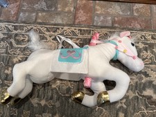 Dream Play Imagine Unicorn Ride-On Plush Costume White w/ Saddle Ages 3-7 Used