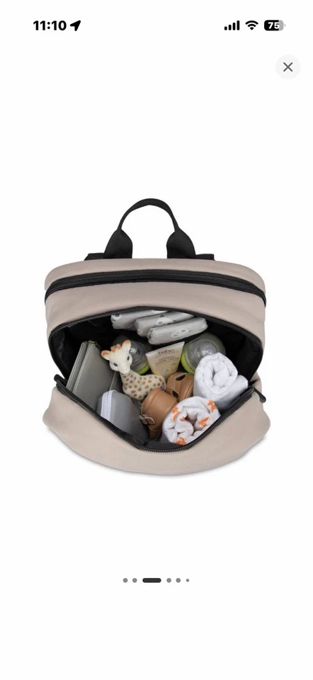 Mochila acolchoada Baby Brezza bolsa de fraldas - Taupe - Imagem 2 de 4