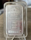 VINTAGE ENGELHARD MAPLE LEAF LOGO .999 FINE SILVER BAR SERIAL #345946