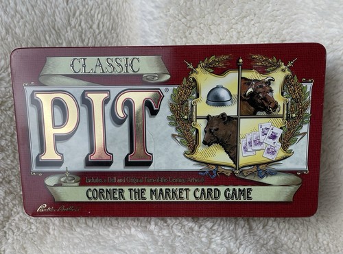 Klassisches PIT Corner the Market Kartenspiel mit Glocke in Blechdose, Parker Brothers - Bild 1 von 4