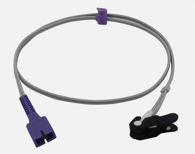 GE Healthcare Nellcor Ear Lingual Compatible SpO2 Sensor w/ Black Adapter