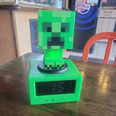 Minecraft Offical Licensed Creeper Icon Alarm Clock Tested 23 Mojang Light C