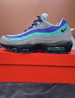 Nike Air Max 95 Men s Low Top Lace-Up Sneakers Gray/Teal/Blue/Black