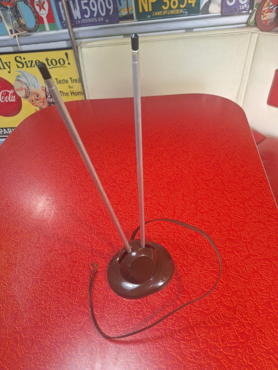VTG 1950s Atomic Telescoping Rabbit Ears TV Antenna Mid-century