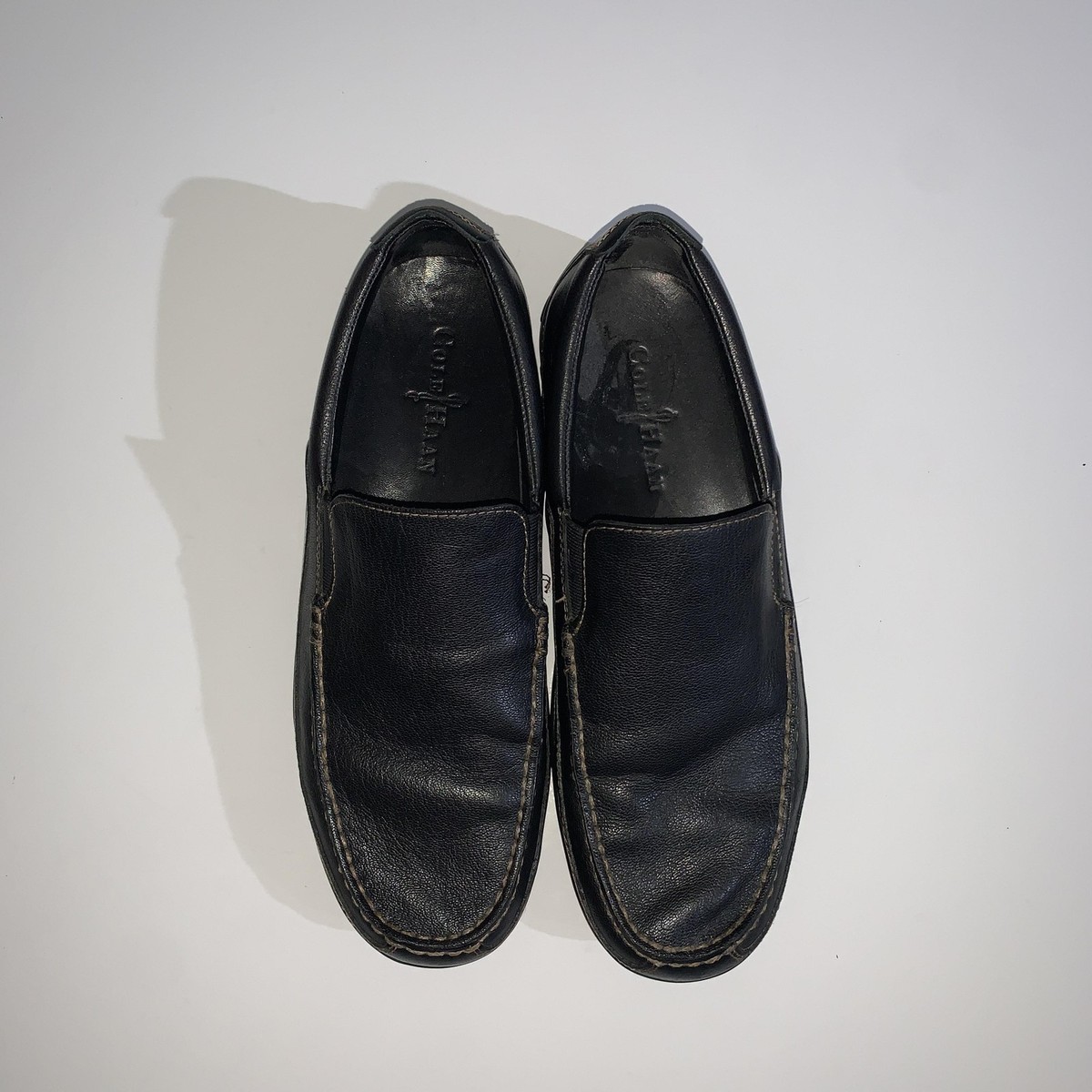 Cole Haan Men’s Leather Driving Loafers C03557 Black Size 15M Comfort Slip-On Cole Haan Shoes Mens 8.5 Black Leather Slip On Loafers  main image 3