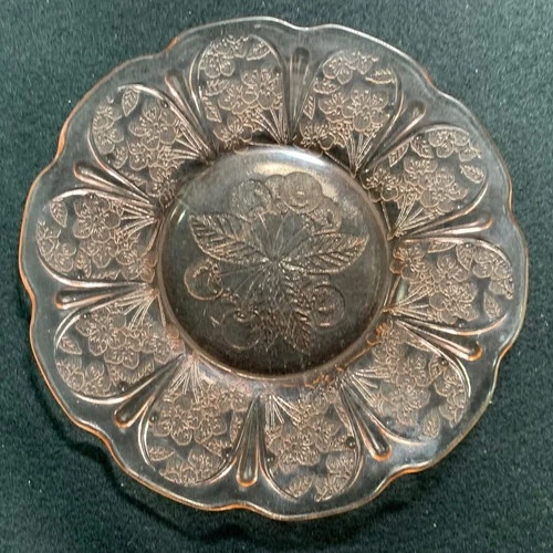 Jeannette  Cherry Blossom -6" inch Side Plate -  Pink Depression Glass