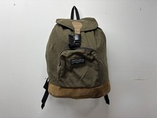 Vintage 90s Jansport Cinch Top Backpack Leather Bottom Drawstring Made In USA