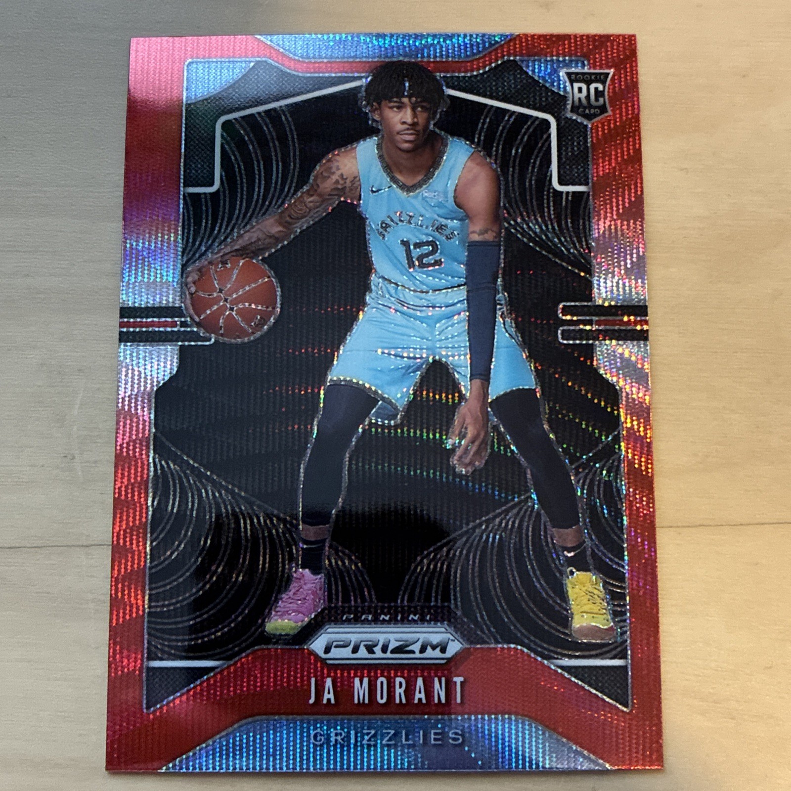 Ja Morant 2019-20 Panini Prizm RUBY WAVE Red Rookie Card RC #249. MINT COND. 🔥