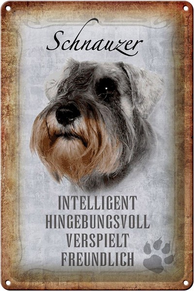 Schild Blech 20X30Cm - Made In Germany - Spruch Schnauzer Hund Metall Deko Blech-image