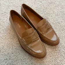 Lauren Ralph Lauren Barrett Loafers Womens 8 Tan Patent Leather Shoes Business