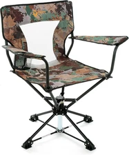 360° Degree Swivel Hunting Chair W/Armrests, Perfect for Blinds, No Sink Feet, S