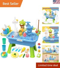 21" H Play Sink with Running Water, 4-in-1 Kids Kitchen Sink Toy with Electri...