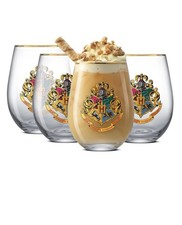 Harry Potter HOGWARTS Heritage Crest Stemless Glass 19oz set of 4