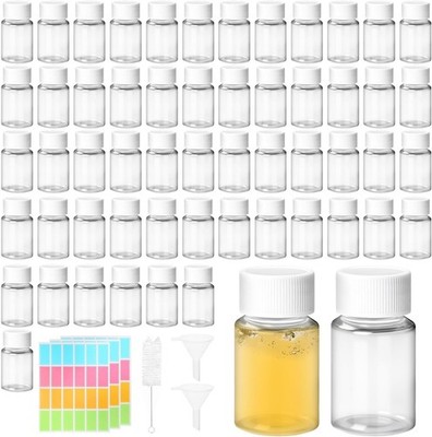 Plastikflaschen 20ml 55 Stück mit Schraubverschluss Wiederverwendbar für Basteln