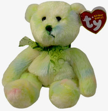 TY Beanie Baby - FLORA the Green Ty-dyed Bear (7.5 inch) - MWMTs Stuffed Animal