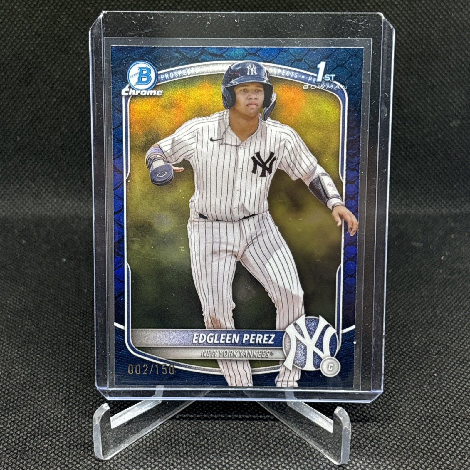 2025 Bowman - Chrome Prospects Edgleen Perez #BCP-80 BLUE Reptilian /150