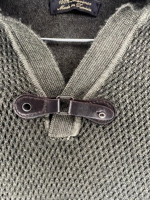 Massimo Dutti Men's Sweater M Olive Green Wool High Collar Elegant