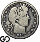 1913-D Barber Half Dollar, Denver Issue