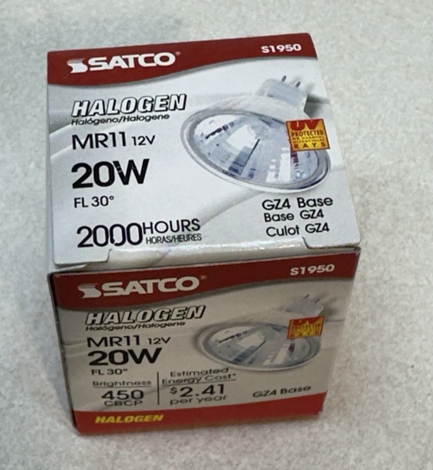 SATCO S1950 FL 30° 20W 12V MR11 2-Pin Bi-Pin GZ4 UV Protected - 2 bulbs - Image 3 of 4