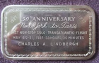 50th Charles Lindbergh Ultra Rare 1927-1977  1 Troy Oz. .999 Fine Silver Bar